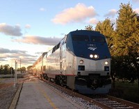 Amtrak's Hoosier State arrives in Dyer Friday night on its way south to Indianapolis. | Matt Mikus/Post-Tribune