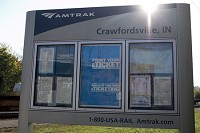 This Amtrak sign can be found at the Crawfordsville stop. Staff photo by Jonathan Streetman