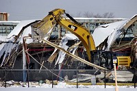 Crews work recentlydemolishing the former Dana Corp., 400 S. Miller Ave. Photo/Jeff Morehead
