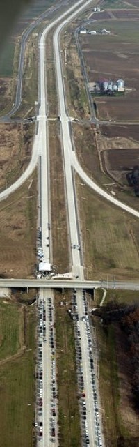 Section 4 of the I-69 project is almost completed from Evansville to Bloomington. Section 5 is about to start with a Spanish firm as the main contractor. Staff photo by David Snodgrass
