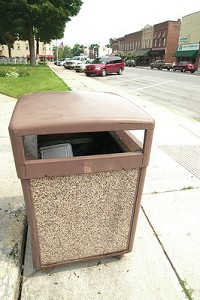 Used hypodermic needles were found in a downtown LaGrange trash container, prompting officials to issue Kevlar gloves to street department crews charged with emptying those trash cans. Staff photo by Patrick Redmond