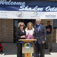 Margaret Knapp, Lisa Mills and Bill Knapp (l-r) have decided to bring their family-owned oil recycling business to Hartford City. Friday afternoon, out at their new location,&nbsp;the three were welcomed by officials and citizens of Blackford County.
