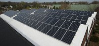 Solar panels were installed on the roof of the county-owned portion of the Showers Building in 2012.&nbsp;David Snodgress | Herald-Times