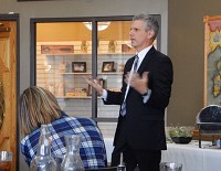 Rob Haworth, superintendent of Elkhart Community Schools, speaking to the League of Women Voters on Wednesday, Aug. 17, 2016. Staff photo by Dani Messick