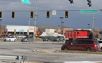 This intersection on U.S. 30 by Southlake Mall had been cited by region planners as one of the worst devised areas for pedestrians in the entire region. The Northwestern Indiana Regional Planning Commission has commissioned a study of how to make the area safer. Staff photo by John J. Watkins