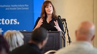 Jennifer Waithall, secretary of the Indiana Family and Social Services Administration, speaks during the NWI Health Disparities Luncheon recently at Avalon Manor in Merrillville. (Kyle Telechan/Post Tribune)