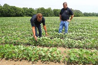 Scott Smith, left, president of Triple S Smith Farms in Windfall, was one of many local farmers to express concern about tariffs impacting the agricultural industry. Tim Bath | Kokomo Tribune