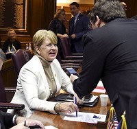 State Rep. Cindy Ziemke, R-Batesville, is shown here during Organizational Day at the Indiana Statehouse in November 2018. She plans to introduce a bill in the 2019 session requiring trustees to submit a capital improvements plan to the state. CNHI News Indiana photo by John P. Cleary
