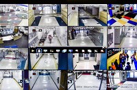 Footage from the security system is displayed in the main office for monitoring during the school day at a Southern Indiana elementary school. Cameras are able to be accessed remotely by school officials and law enforcement, should the need arise. Staff photo by Tyler Stewart