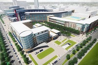 Eleven Park would include a 20,000-seat stadium, a boutique hotel, retail and office space and about 600 apartments. (Rendering courtesy of Indy Eleven)