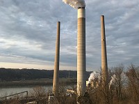 The coal-fired Clifty Creek Power Plant along the Ohio River in Madison began operating in 1955. (IBJ photo/Greg Andrews)