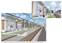 The South Shore Line's proposed Double Track NWI project would move tracks on 11th Street in Michigan City to the northside of the road, as shown in these renderings from the railroad's workshop presentations recently