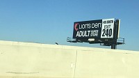 A billboard for the Lion&rsquo;s Den adult super store in Hebron can be seen along the Indiana Toll Road in Lake County. (Jerry Davich/Post-Tribune)
