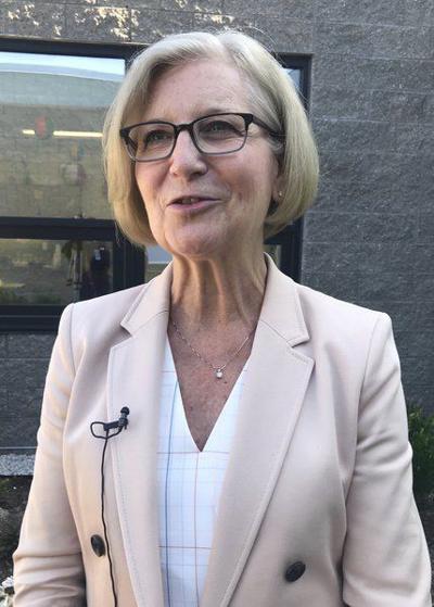 Indiana State Health Commissioner Dr. Kristina Box spoke Friday in Terre Haute. Staff photo by Howard Greninger