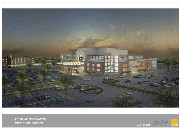 Proposed casino: This is an artist’s rendering of what a possible casino located on Terre Haute’s east side near Interstate 70 could look like. Submitted rendering