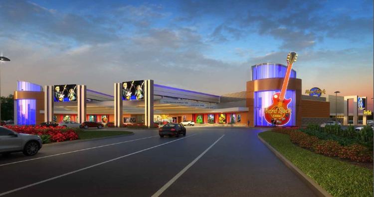 Main entrance to Hard Rock Casino Gary. Image provided by Spectacle Entertainment