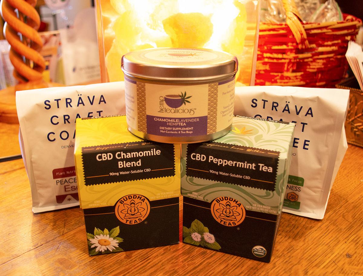 Judy’s GoodLife Emporium at 325 E. Market St. offers CBD in a variety of products including oils, teas, coffees and balms. Staff photo by Kevin Burkett | Pharos-Tribune