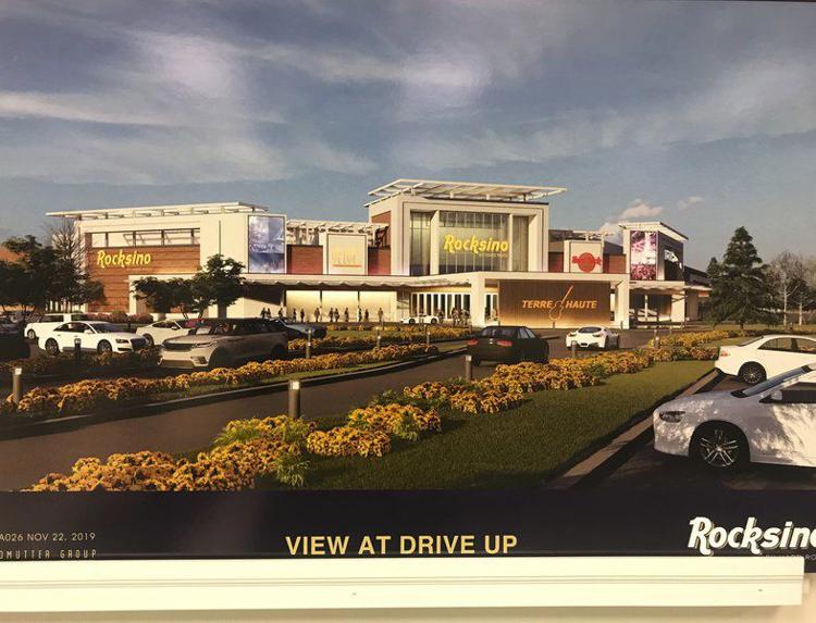 Front view: This is a photo of a rendering of the exterior of a proposed new Rocksino by Hard Rock in Terre Haute. Staff photo by Howard Greninger