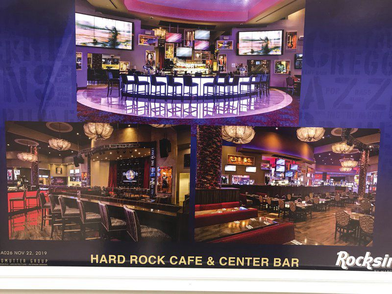 Bar: This is photograph of artist rendering of a center bar and cafe proposed in a new Rocksino by Hard Rock. Staff photo by Howard Greninger