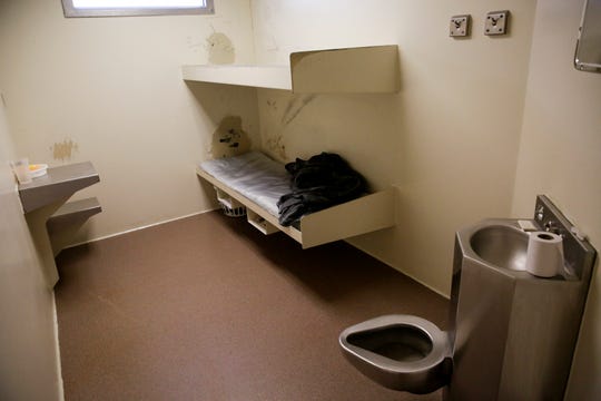 Inside a cell at the Tippecanoe County Jail, Friday, Jan. 17, 2020 in Lafayette. (Photo: Nikos Frazier | Journal & Courier)