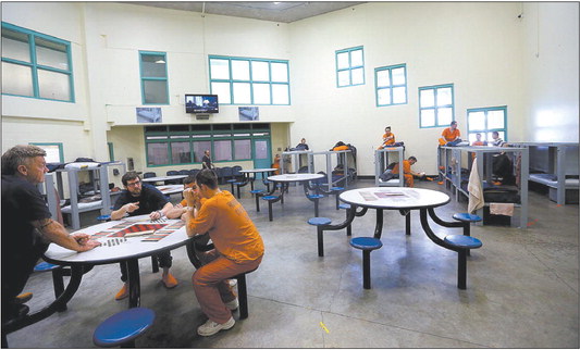 The Howard County Criminal Justice Center has been consistently overcrowded in part because of the 70 Level 6 felon inmates that the state is housing. At the Howard County jail, one of the recreational areas has been turned into a dorm for inmates. CNHI News Indiana photo by Tim Bath | Kokomo Tribune