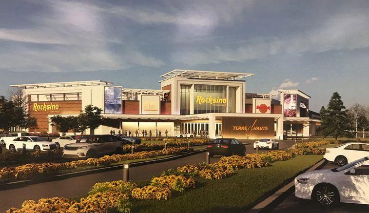 This is an artist's redendering of the front of the proposed Hard Rock-themed 'Rocksino' proposed for Terre Haute's east side. Provided image