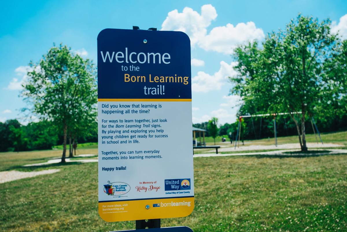 Born Learnig signs line the trail at Huston Park, offering families a new way to interact together while learning. Staff photo by Tony Walters