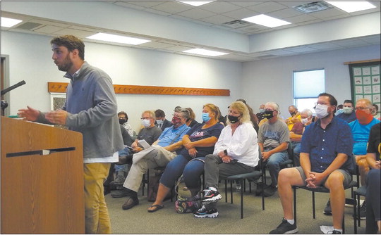 Phillip Stevenson talks about the WSP zinc plant at Friday’s Cass County Council meeting, noting the project won’t bring jobs that will bring college-educated natives back to the area. Staff photo by Tom Walters