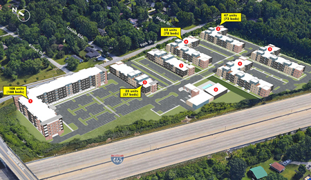 The planned complex is located at the southeast corner of 96th Street and Westfield Boulevard, just north of I-465. (Image courtesy of the city of Indianapolis)