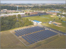 The new solar field at Tipton School Corporation can be seen from this aerial view. Kokomo Tribune file photo