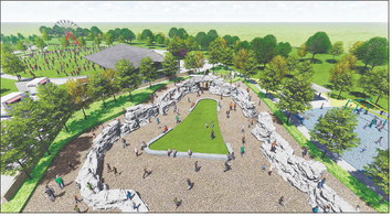 An illustration of the proposed Athletic Park rock climbing playground area. Submitted image