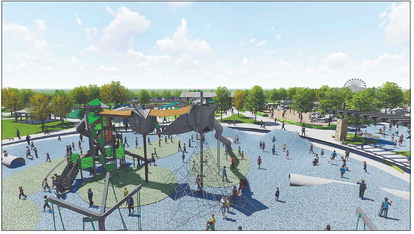 An illustrated view of Athletic Park’s proposed playground. Submitted image