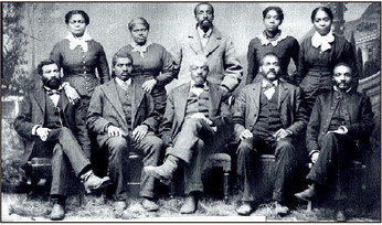 Ancestors: At right is a photo that shows members of the Dixon-Stewart family, who were among those who established the Lost Creek Settlement in Vigo County in the early 19th century. Image courtesy Dee Reed

