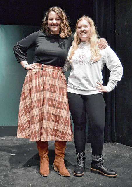 herese Hauersperger, left, and Addison Bumbleburg are the directors of the Jackson County Young Artists’ Theatre’s one-act productions of “The Magician’s Nephew” and “The Mysterious Case of the Missing Ring,” respectively. Staff photo by Zach Spicer