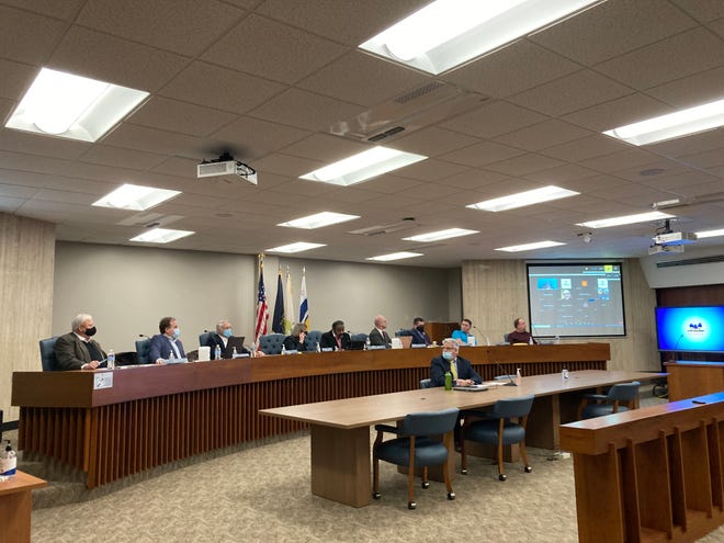The St. Joseph County Council meets Dec. 28, 2021 to consider competing Democratic and Republican plans for redrawing county election maps. Staff photo by Christian Sheckler