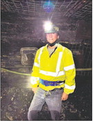 Kevin Ellett, co-founder and president of Carbon Solutions LLC, poses in a mine that is a potential site for the company’s PSHAUM technology project. Submitted photo