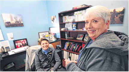 Family nurse practitioner Donna Timblim, left, at the Hancock Physicians Network in Knightstown and Susan Neeley, Chief Clinical Officer with Hancock Physician Health. Tom Russo | Daily Reporter