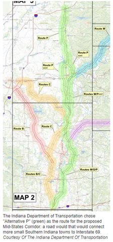 INDOT tabs 'preferred route' for controversial Mid-States Corridor through SW Indiana
