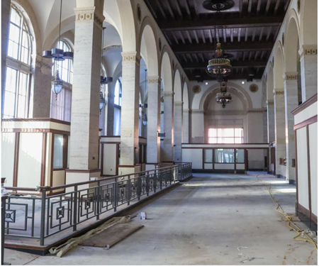 he main lobby area of Bank Calumet has not seen activity in many years. John J. Watkins, The Times