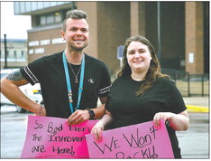Austin Deaver and Regan Nipper are planning a women’s rights demonstration on Wednesday in Anderson at Ninth and Meridian streets. John P. Cleary | The Herald Bulletin