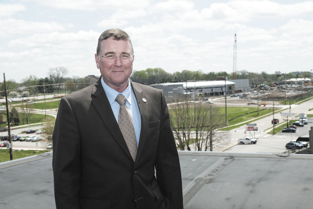 Mayor Mark Myers hopes the Greenwood Fieldhouse will draw visitors to the multi-use development on the south end of the Johnson County city’s downtown. (IBJ photo/Eric Learned)