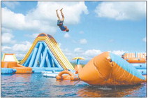 Kingdom Splash Fest, a water obstacle course, will open June 4 inside of France Park. The new business is locally owned by William Prince and his family. Photo provided