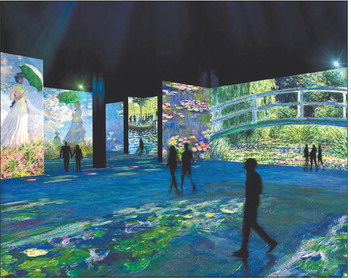 Beginning in July, the LUME at Newfields in Indianapolis will bring the works of painter Claude Monet to life displayed from floor to ceiling by 150 high-definition projectors. Renderings of The LUME Indianapolis courtesy of Grande Experiences