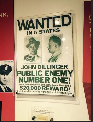 A Public Enemy No. 1 wanted poster was displayed at the John Dillinger Museum in Crown Point. Staff photo by Joseph S. Pete
