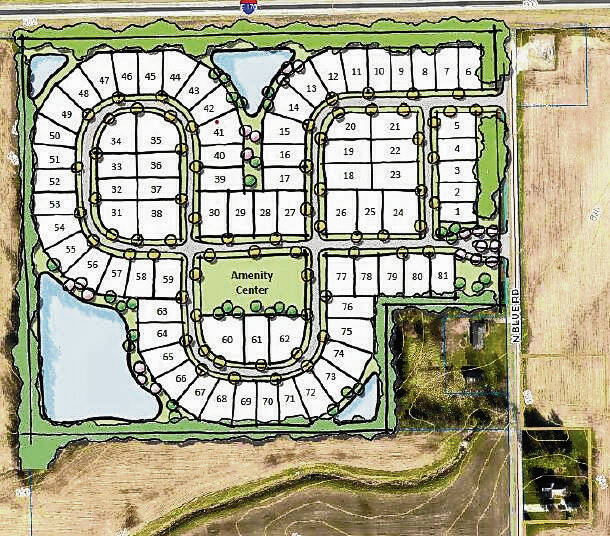 A developer wants to build 85 homes for rent on nearly 30 acres in the southwest corner of I-70 and Blue Road near Greenfield. Submitted image