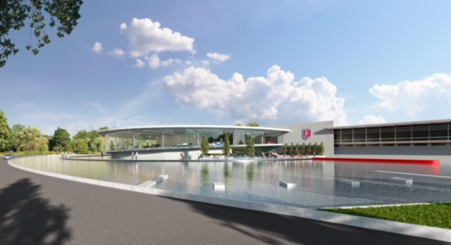 The 575,000-square-foot facility will serve as the base of operations for Andretti Global's many racing programs. (Image courtesy of the city of Fishers)