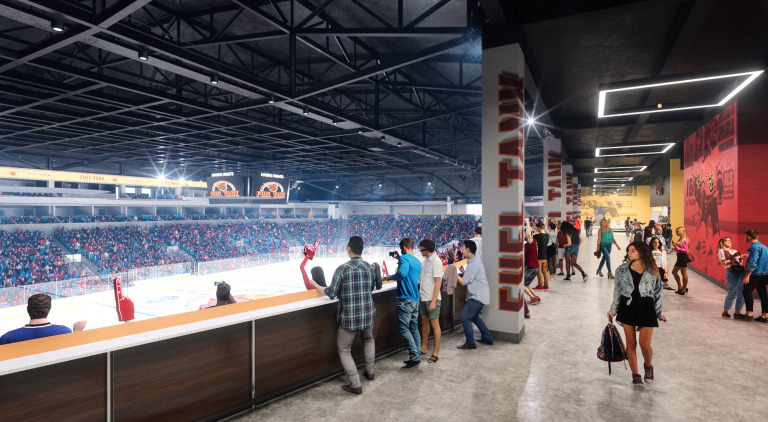 The Indy Fuel plan to begin play at an 8,500-seat event center at Fishers District in 2024-25. (Rendering courtesy city of Fishers)