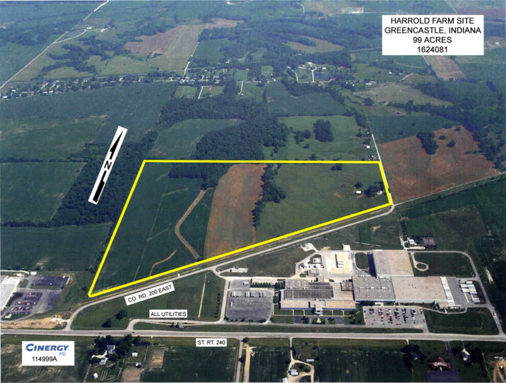 Located just north of Area 30 Career Center and Ascena Retail Group, the Harrold Farm site on the east side of Greencastle has been included in the Duke Energy Indiana 2022 Site Readiness Program. Courtesy photo