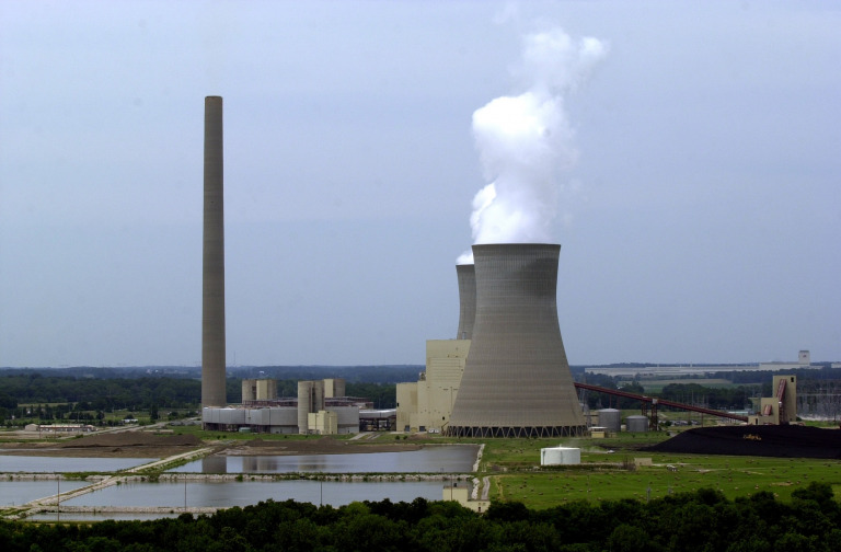 Indiana Michigan Power's coal-fired power plant in Rockport is set to retire in 2028. (IBJ file photo)