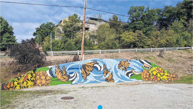 Artist Christina Hollering partnered with the Brown County Community Foundation and the Brown County Pollinators to bring this butterfly mural to life. Submitted photo